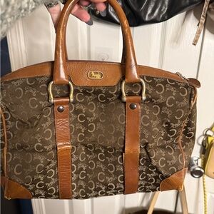 Vintage Celine  Brown Leather Monogram